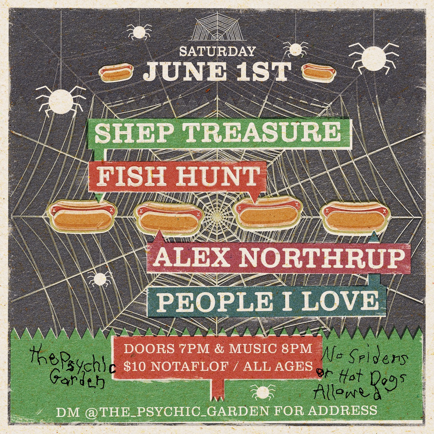 June 1st @ 7pm - Shep Treasure, Fish Hunt, Alex Northrup, People I Love